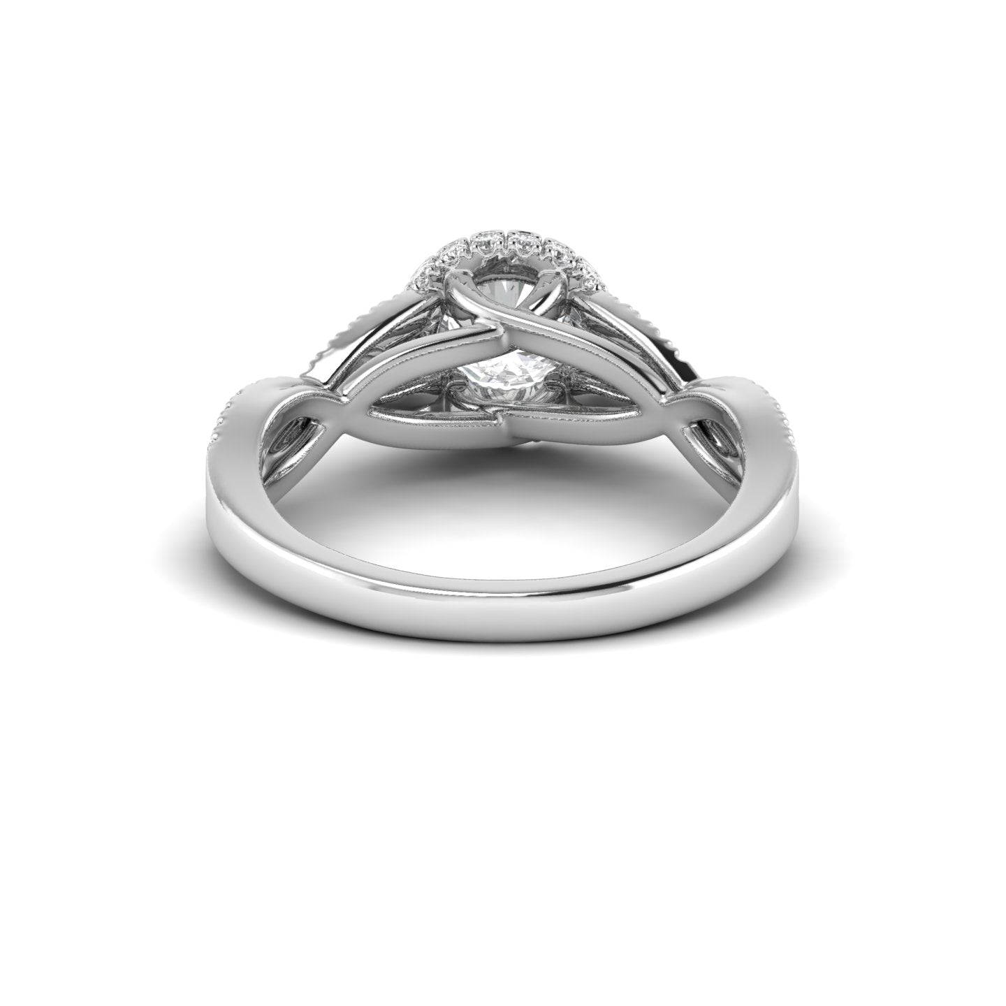 White gold Studded 1.066 Carat Lab Grown Diamond Ring-F Color VS1 Clarity.